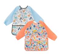 Arvoni 2 Pièces Tablier Peinture Enfant, Blouse Peinture Enfant Imperméable de 3 à 8 Ans, Tablier Manches Longues Enfants avec 3 Poches pour Peindre, Cuisiner, Manger, Arts et Artisanat