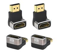 Arvoni 4 Pièces Adaptateur HDMI Coudé 8K, Rallonge HDMI Male Femelle, Cable Coudé 90° Mâle-Femelle Bas, Audio-Vidéo Synchronisé, avec HD, TV, Portable, Laptop, Moniteur (Gris