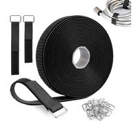 Arvoni 5m x 2cm Sangles de Câble Réglables avec 25 Boucles, Sangle Velcro, Attache Câble Scratch, Réutilisables Découpables Collier de Serrage pour Ranger et Organiser Câbles, Noir