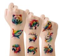 Arvoni 80 Pièces Tatouage Enfant Animaux pour Enfants, Tatouages Éphémères Enfant Imperméables pour Bras, Epaules, Tatouage Garcon et Fille pour Fêtes, Cadeaux