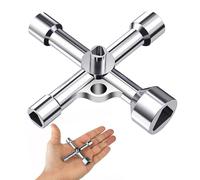 Arvoni Clé Triangulaire 4 Voies 5 Tailles Diamètre Intérieur 7mm/10mm/12mm/13mm/18mm, Clé Universelle Multifonction Clef Triangle pour D'armoire de Boîte de Compteur de Gaz d'eau Electrique