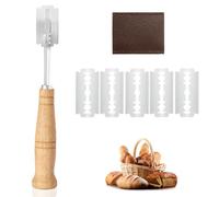 Arvoni Lame Boulanger, Couteau de Boulanger avec 5 Lames, Grignette Boulanger en Acier Inoxydable, Couteau à Pain Pain Lame pour Grigner Pâte Graver, Accessoire de Boulangerie