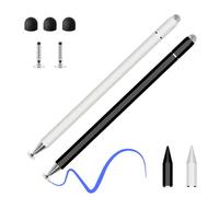Arvoni Lot de 2 stylets pour tablette tactile 3 en 1 pour toutes les tablettes et téléphones portables, compatible avec iPad, Samsung, Huawei, Xiaomi, tous les écrans tactiles