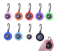 Arvoni Lot de 9 Boussoles avec Mousqueton, Boussole Porte Clés Compacte pour Enfants, Mousqueton Boussole Portable Idéal pour Camping, Voyage et Aventures en Plein Air