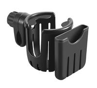 Arvoni Porte Gobelet Poussette, 2 en 1 Porte-gobelet pour Poussette avec Support pour Téléphone Portable, 360° Universel Porte-gobelet pour Poussette ABC Design, Cybex, Hauck, Joie (Noir)
