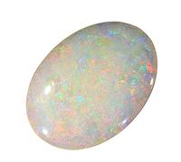 Arwacraft 11,25 Ratti / 10,32 carats - Opale blanche super multicolore naturelle de forme astralienne ovale - Pierre précieuse en vrac avec opale en vrac certifiée en laboratoire pour homme et femme