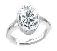 Arwacraft 8.00 Ratti Natural Quality Rashi Ratna Astrologique Zircon Blanc Pierre Argent Réglable Bague Pour Homme Et Femme-B08PZJ99MRNAMZ