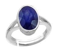 Arwacraft B0BSTYV3MRNAMZ Bague non chauffée non chauffée non traitée 14,00 Ratti 13,00 carats Aaa + Saphir bleu naturel Neelam plaqué argent pour homme et femme (lab - certifié) -B0BSTYV3MRNAMZ, S