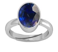 Arwacraft B0DPX45CMRNAMZ Bague réglable en pierre précieuse naturelle de Neelam/Nilam avec saphir bleu Ratti 10,25 pour homme et femme