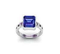 Arwacraft Bague non chauffée non chauffée non traitée 19,00 Ratti 18,00 carats Aaa + de qualité naturelle saphir bleu Neelam plaqué argent réglable pour homme et femme (lab - certifié) -B0BWXW1CMRNAMZ