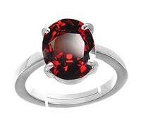 Arwacraft Bague réglable en argent de qualité A1 5,25 Ratti 4,25 carats et grenat hessonite certifié (Gomed) pour homme et femme - B08K7HSYMRNAMZ