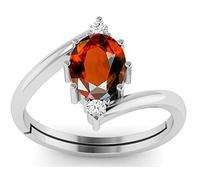 Arwacraft Bague réglable en plaqué argent avec hessonite/grenat/gommé 12,25 Ratti 11,00 carat Aa++ pour homme et femme S-B09YRTB9MRNAMZ