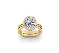 Arwacraft Bague réglable plaquée or avec oxyde de zirconium blanc certifié 4.00 Ratti naturel pour homme et femme S-B093LQMZMRNAMZ