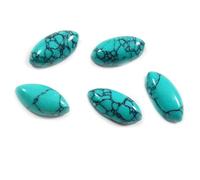 Arwacraft Goyal Exports Gtc-427-B09SQ2GWMRNAMZ Lot de 5 cabochons en pierre précieuse turquoise créée en laboratoire 6 x 12 mm