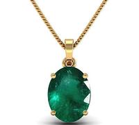 Arwacraft Naturel 10,25 Ratti 9,95 carats émeraude lâche pierre précieuse Vierge pendentif plaqué or médaillon pour hommes et femmes (pendentif Vierge destin astrologique) (M127)-B0DRD2B5MRNAMZ, Small