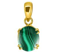 Arwacraft Pendentif / médaillon certifié 5,25 Ratti 4,33 carats de qualité supérieure Malachite naturelle plaqué or 100 % pierre précieuse certifiée par laboratoire (Top Aaa +) Quality-B0924RZHMRNAMZ