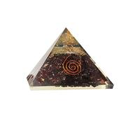 Arwacraft Pyramide d'orgonite grenat rouge naturel pour équilibrer vos chakras et améliorer les vibrations - B0CWH5J3MRNAMZ, Small, Gemme