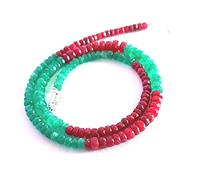 Arwacraft Zoya Gems & Jewellery B09BDCR7MRNAMZ Collier de perles à facettes 6 mm Rubis et émeraude Multicolore Collier de 45,7 cm pour filles et femmes