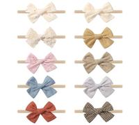 ARWIG Lot de 10 Bandeaux pour bébé | Bandeaux en Nylon avec nœuds pour bébé Fille | Accessoires Cheveux pour bébé Fille | Accessoires Cheveux pour Nouveau-né