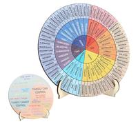 ARWIG Roue des émotions Recto-Verso avec Support | Roue des Emotions Enfant en Bois pour Thérapeute et Enseignant | Tableau des émotions pour la Santé Mentale Décoration de Bureau