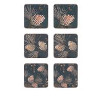 Åry Home Dessous de verre Pine Cone Lot de 6 Thunder