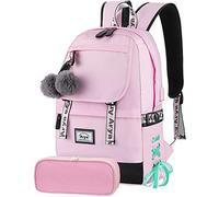 Arya Cartable Fille Primaire Sac à Dos Collège Ado CE1 CE2 CM1 CM2 5 6ème Enfants Sac ècole Adolescent Filles 8 9 10 11 12 13 14 15 Ans (Rose)