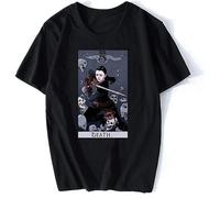 Arya Stark Got Tarot Card Death Valar Morghulis Harajuku Streetwear Unisex 100% Cotton Short-Sleeve T-Shirts Black XXL