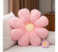 Aryan Grand coussin décoratif en forme de marguerite rose - 45 cm - Pour canapé, chaise, lit, chambre à coucher - Décoration de chambre à coucher (rose, 45 cm)