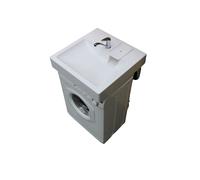 Aryga Lavabo gain de place pour machine à laver GPM2 - Siphon compact décalé l'arrière Espace Disponible Sous La Vasque 47cm installer une Faible Profondeur (Moyen), Blanc