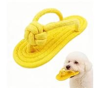 ARYIMYDP 1 Jouet pour Chien en Forme de Tong Jaune avec Corde de Chanvre, Peluche Douce et Criaillante pour Petits Chiens et Chiots, Jouet à Mâcher Interactif pour Câlins et Jeux
