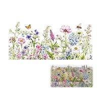 ARYIMYDP 1 Rouleau Film Adhésif pour Vitre, Fleurs et Papillons Colorés, Visible des Deux Côtés, Sans Colle par Électricité Statique, Amovible sans Résidu pour Salon Cuisine