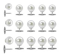 ARYIMYDP 15 boutons de perle à coudre, tailles mélangées 10/12/14 mm, blanc, pour cardigan, chemise, blouse, accessoires couture DIY, idéal pour les couturières amateurs