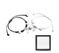 ARYIMYDP 2 Bracelets d'Amour pour Couples, avec Pendentifs t Cadenas et Aimants Attirants, Cadeau Parfait pour la Saint-Valentin ou Anniversaire, Comprend 2 Boîtes Flottantes Élégantes