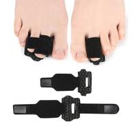 ARYIMYDP 2 Pièces Bandes de Fixation d'Orteil Noir, 1 Paire pour Orteil Simple et 1 Paire pour Orteil Double, Attelle Orteil Correcteur d'Ortel Marteau pour Orteils Cassés et Orteils Chevauchants