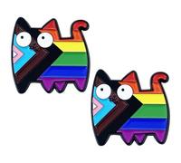 ARYIMYDP 2 pièces Pins Arc-en-Ciel Pride, Pin's en émail, Sac Dos, Accessoires Pride pour Vêtements, Accessoires Rainbow Friends, Pins Chat
