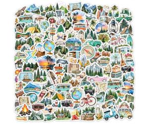 ARYIMYDP 206 Pièces Autocollants de Voyage, Stickers Scrapbooking, Sticker de Journalisation, pour Album Photo, Bouteille d'Eau, Coque Téléphone, Ordinateur Portable, Valise, Carnet