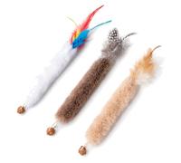ARYIMYDP 3 Pièces Jouet Chat Robuste, Blanc Naturel Marron, Papier avec Herbe à Chat Alternative, Jouet Interactif à Mâcher pour Chaton, Soin Dentaire Anti-ennui