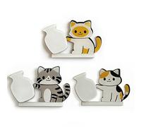 ARYIMYDP 3 Pièces Moustache Chat Noir Mini Vases Magnétiques Aimants pour Réfrigérateur avec Design Bouteille Poussée par Chat, Range Moustaches de Chat, Petit Vase pour Fleurs