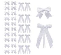ARYIMYDP 30 pièces Nœuds pour voiture, Ruban décoratif avec cœurs et dentelle, Facile à attacher, Décoration de mariage, Noël, fête, et autres occasions.