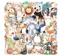 ARYIMYDP 50 Pièces Autocollants Holographiques 3D, Non Réfléchissant, pour Enfants, Fille Garçon, Gommettes et Stickers pour Loisirs Créatifs, y Compris Animaux