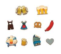 ARYIMYDP Confettis Décoratifs en Bois Oktoberfest, 50 Pièces Edelweiss Bière Dirndl Brezel Culotte Décoration Table, Décor Bavaroise pour Fête de la Bière Thème Party Wiesn