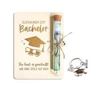 ARYIMYDP Emballage pour Cadeaux en Espèces, Kit Enterrement de Vie de Célibataire avec Éprouvette et Porte-Clés, Coffret en Bois pour Dons en Espèces, Idée Festive pour Cérémonie de Diplôme
