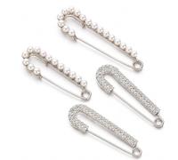 ARYIMYDP Grandes Attaches Bijoux 4 Pièces, Broche Femme, Épingle Vêtement Décorative, Pince Écharpe, Clip Décolleté, pour Cadeau Déco Style Quotidien, Épingle Manteau, Accessoire Mode, Set