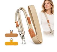 ARYIMYDP Lanière Téléphone Portable Universelle Réglable, Cordon Portable avec 2 Clips en Forme de T, Couleur Kaki, Camel et Jaune, pour Coque de Téléphone