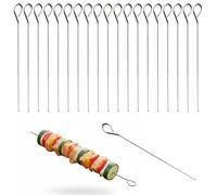 ARYIMYDP Lot de 20 brochettes en acier inoxydable pour barbecue, pique brochette, pic a brochette, pique a brochette, grill plaisir pour amateurs de viande et végétariens, guimauves, mini guimauves