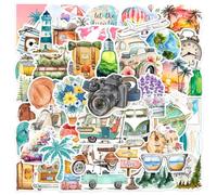 ARYIMYDP Lot de 50 autocollants de voyage, autocollants de scrapbooking de voyage, autocollants pour carnet, album photo, bouteille d'eau, étui de téléphone portable (Mini taille)