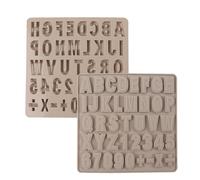 ARYIMYDP Moule en Silicone Lettres et Chiffres Complet, 26 Lettres de A à Z, Chiffres 0-9 et Symboles Mathématiques, Pour Chocolat, Pâte à Sucre, Savon et Résine Époxy