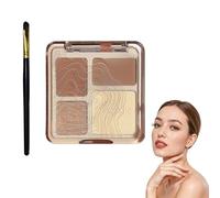 ARYIMYDP Palette Anti-cernes et Enlumineur, 4 Couleurs Correcteur et Highlighter, Texture Crème pour le Visage, Longue Tenue, Finition Naturelle Lumineuse, Idéal pour Quotidien