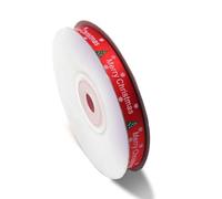 ARYIMYDP Rouleau de Ruban Cadeau de Noël à Carreaux Rouge et Vert avec Bordure Dorée, Ruban Tartan de 10mm de Large pour Emballage Cadeaux et Décoration de Sapin, Artisanat de Noël