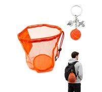 ARYIMYDP Sac à Ballons de Foot Grande Capacité en Filet avec Cordon de Serrage et Bandoulière, Robuste pour Rugby et Volley-Ball, Offrir un Porte-Clés